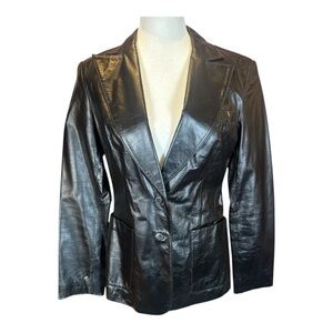 Express Black Leather Blazer